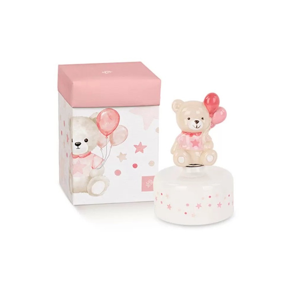 CARILLON ORSETTO PALLONCINO ROSA H12.5 CON SCATOLA